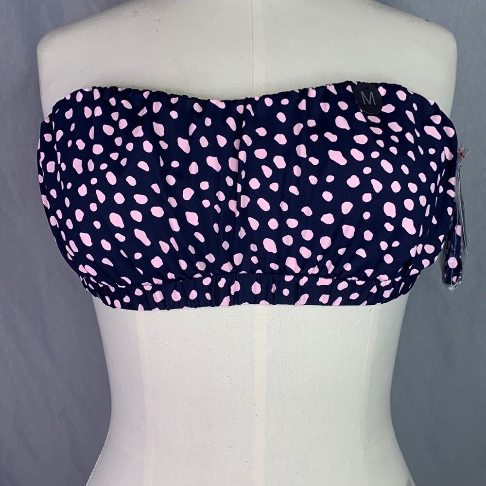 Gathered Bandeau Bikini Top Organic Dot M